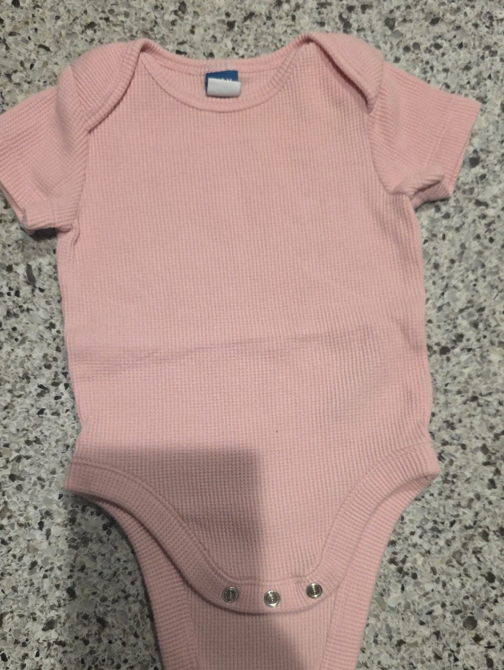 Old Navy Pink Waffle-Knit Baby One-Piece Bodysuit